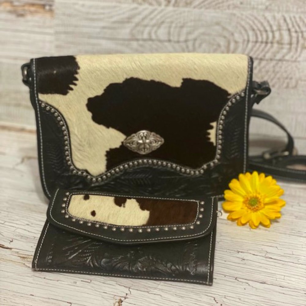 American West crossbody bag with matching wallet